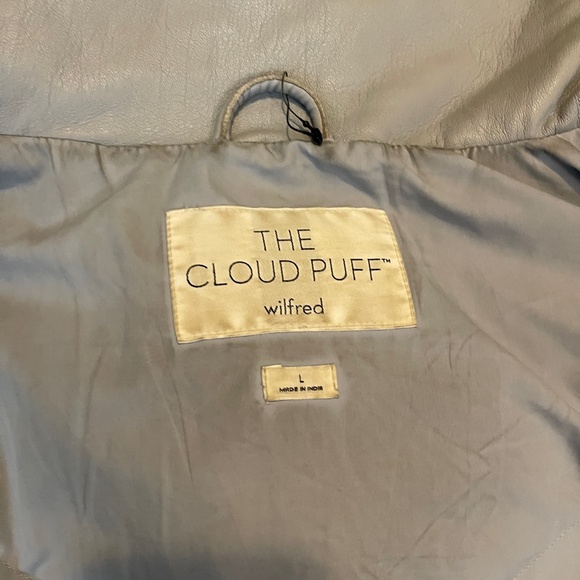 Aritzia Wilfred the cloud puff leather jacket coat in marble grey size large - Picture 5 of 16